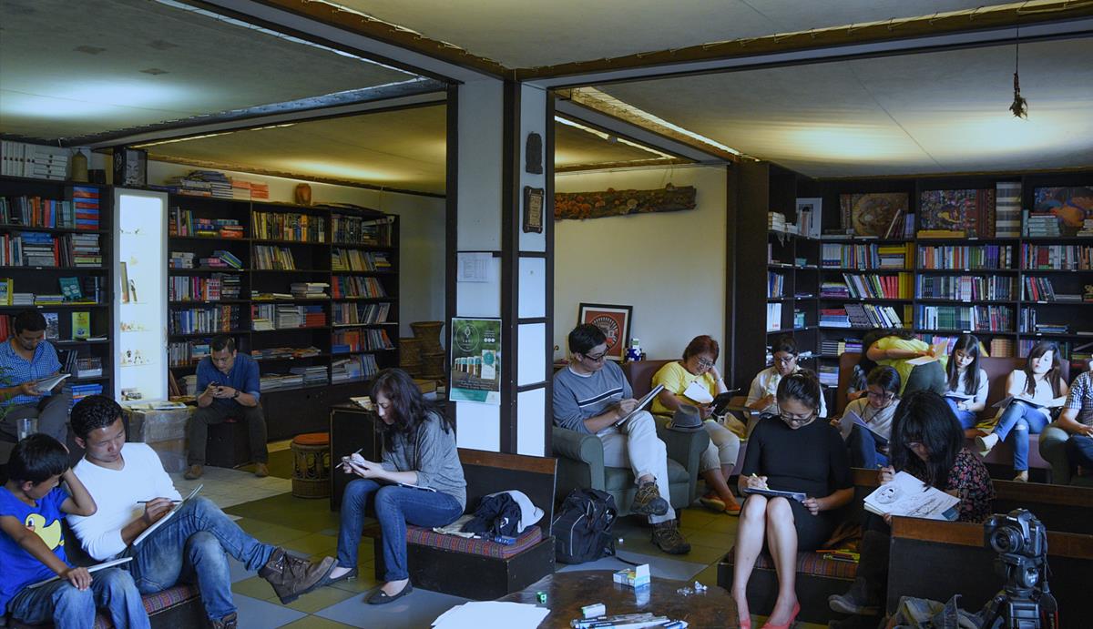 Writing workshop at Rachna Books. Photo by Yawan Rai